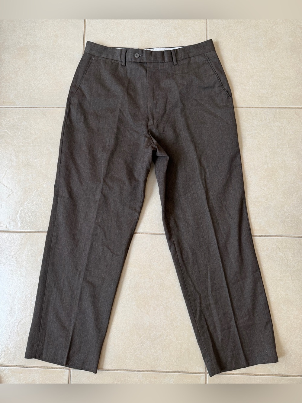 Louis Raphael Tailored Men's Brown Dress Pants 100% Pure New Wool 34x30 Slacks